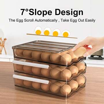 Egg Holder for Refrigerator - Large Capacity Egg Storage