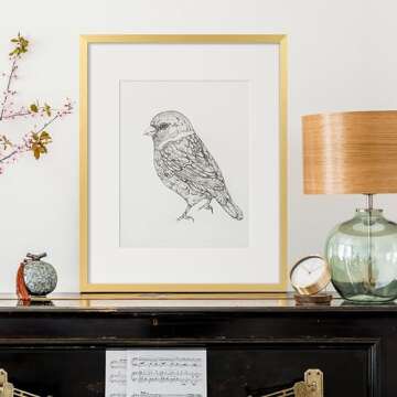 upsimples 16x20 Picture Frame Set of 5, Display Pictures 11x14 with Mat or 16 x 20 Without, Wall Gal...