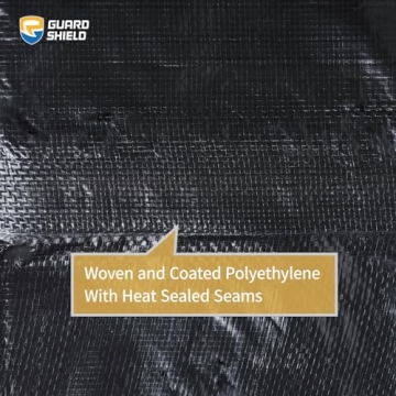 GUARD SHIELD Black Tarp 6x8 Feet Waterproof Tarps Lightweight Camping Tarp Outdoor Multi Purpose Poly Cover 6mil
