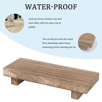 Wooden Pedestal Tray - Rustic Kitchen Stand for Soap
