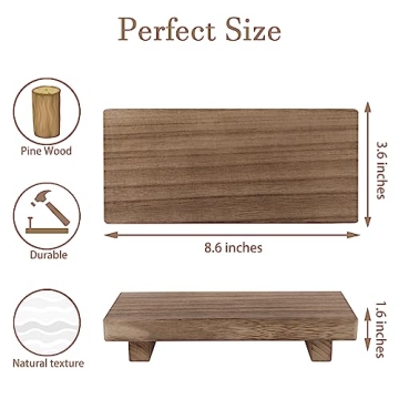 Wooden Pedestal Tray - Rustic Kitchen Stand for Soap