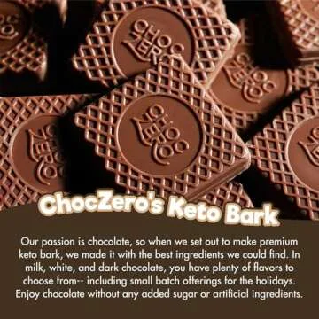 ChocZero Keto Bark, Milk Chocolate Almond Candy, No Added Sugar, Low Carb, No Sugar Alcohols, No Artificial Sweeteners, 3.2 Ounce (Pack of 4)