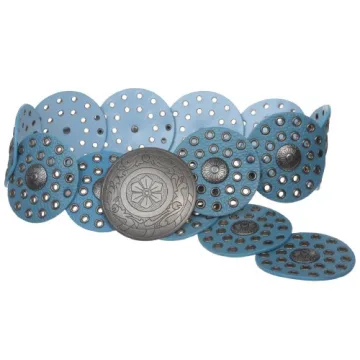 Stylish Boho Disc Concho Leather Belt for Women | Versatile Colors and Design