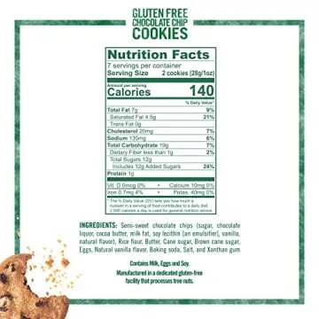 Tate's Bake Shop Gluten Free Chocolate Chip Cookies, Gluten Free Cookies, 7 oz