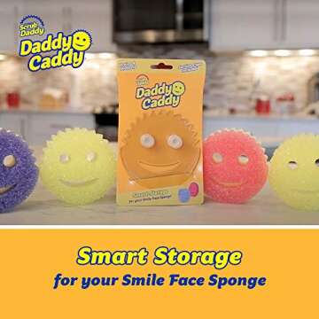 Scrub Daddy Sponge Holder - Daddy Caddy - Suction Sponge Holder for Smiley Face Sponge , Non-Slip Su...