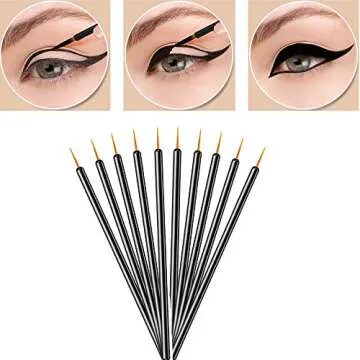 Zarivy 100PCS Disposable Eyeliner Makeup Brushes With Covers On the Hair, Makeup Eye Liner Tools Wands Applicator(Size: 9cm, Thick: 0.2cm, Color: Black)