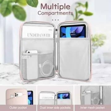 Dadanism 9-11 Inch Tablet Sleeve Bag Carrying Case for iPad 10th Gen 10.9, iPad 9/8/7th Gen 10.2, iPad Air 11", iPad Pro 11 M4 M2 2024, iPad Air5/4 10.9, Galaxy Tab A9+ Plus 11"/S9 FE, Pink