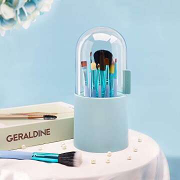 SUREAM Makeup Brush Holder - Stylish & Dustproof Storage