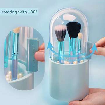 SUREAM Makeup Brush Holder - Stylish & Dustproof Storage