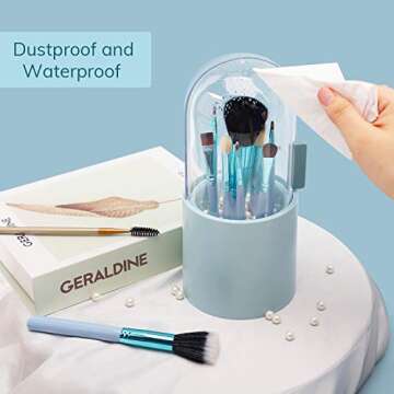 SUREAM Makeup Brush Holder - Stylish & Dustproof Storage