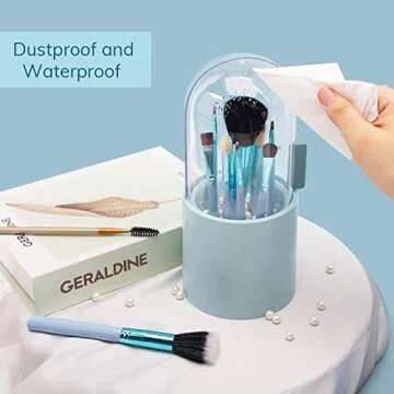 SUREAM Makeup Brush Holder - Stylish & Dustproof Storage