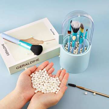 SUREAM Makeup Brush Holder - Stylish & Dustproof Storage