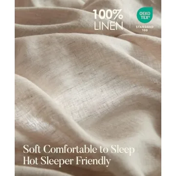 DAPU 100% Linen Duvet Cover Set King Size Soft Breathable