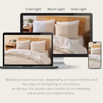 DAPU 100% Linen Duvet Cover Set King Size Soft Breathable