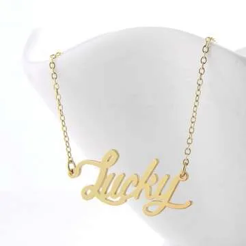 Personalized 18k Gold Plated Name Pendant Necklace