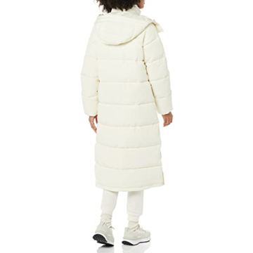 Sustainable Women's Hooded Long-Length Puffer Coat