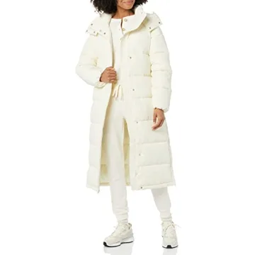 Sustainable Women's Hooded Long-Length Puffer Coat