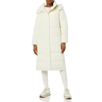 Sustainable Women's Hooded Long-Length Puffer Coat