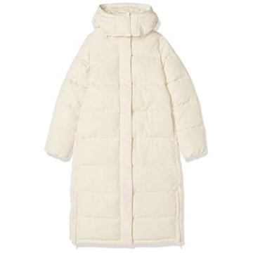 Sustainable Women's Hooded Long-Length Puffer Coat