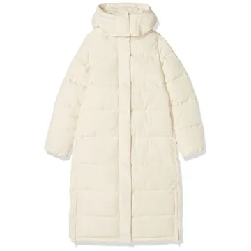 Sustainable Women's Hooded Long-Length Puffer Coat