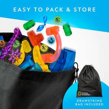 Glowing Marble Run STEM Toy – 80 Pieces with Glow Marbles