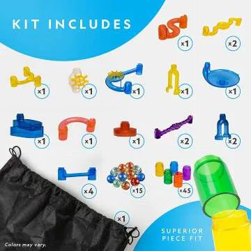 Glowing Marble Run STEM Toy – 80 Pieces with Glow Marbles