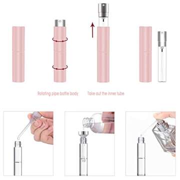 ShaqMars 8ml Portable Perfume Atomizer,Spray Atomizer Perfume Bottle,Small Perfume Dispenser Empty for Travel,4 pcs Refillable Perfume Bottle