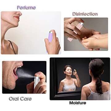 ShaqMars 8ml Portable Perfume Atomizer,Spray Atomizer Perfume Bottle,Small Perfume Dispenser Empty for Travel,4 pcs Refillable Perfume Bottle