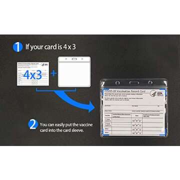 Vaccine Card Holder,CDC Vaccination Card Protector 4 X 3 Inches Immunization Record Vaccine Card Holder Waterproof Clear Vinyl Plastic Sleeve with Type Resealable Zip (3 Pack)