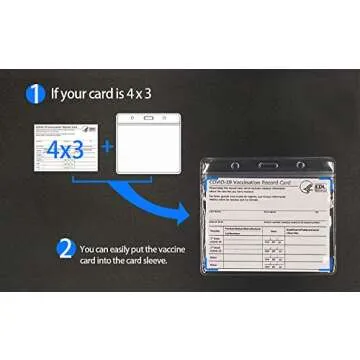 Vaccine Card Holder,CDC Vaccination Card Protector 4 X 3 Inches Immunization Record Vaccine Card Holder Waterproof Clear Vinyl Plastic Sleeve with Type Resealable Zip (3 Pack)