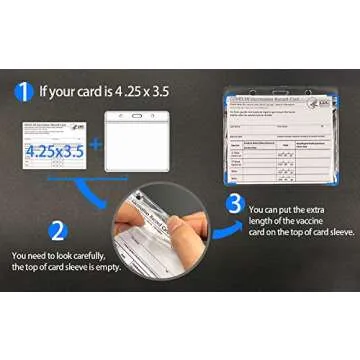 Vaccine Card Holder,CDC Vaccination Card Protector 4 X 3 Inches Immunization Record Vaccine Card Holder Waterproof Clear Vinyl Plastic Sleeve with Type Resealable Zip (3 Pack)