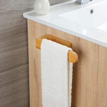 Bamboo Towel Holder - Elegant Self-Adhesive Towel Rack