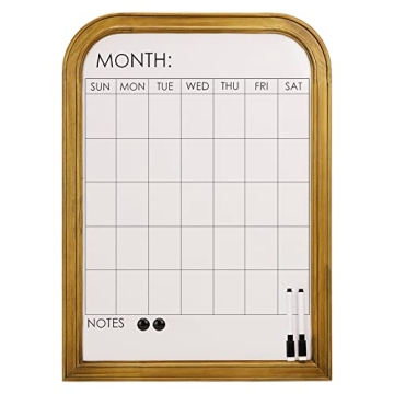 Dry Erase Calendar for Wall, Magnetic Calendar Whiteboard Monthly with Decorative Solid Wood Frame, ...