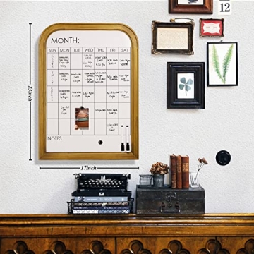 Elegant Wall-Mounted Dry Erase Calendar with Frame
