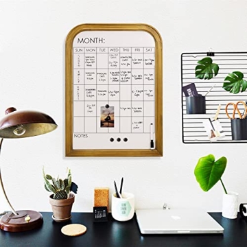 Elegant Wall-Mounted Dry Erase Calendar with Frame