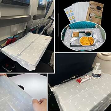 Eco-Friendly Disposable Airplane Tray Covers with Stickers - 24 Pack