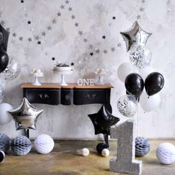 18" Star Balloons Foil Balloons Mylar Balloons Party Decorations Balloons, Silver, 10 Pieces
