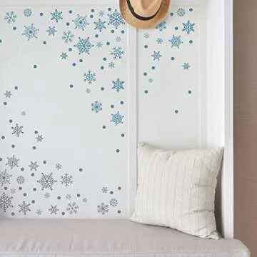 Peel-and-Stick Snowflake Wall Decal Set for Holidays
