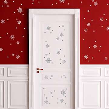 Peel-and-Stick Snowflake Wall Decal Set for Holidays