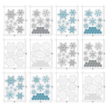 Peel-and-Stick Snowflake Wall Decal Set for Holidays