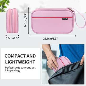 FYY Electronic Organizer Travel Case - Genuine Leather Travel Cord Organizer Case for Chargers and C...