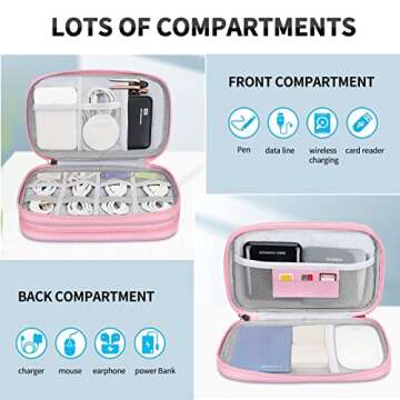 FYY Leather Electronic Organizer - Travel Cord Organizer