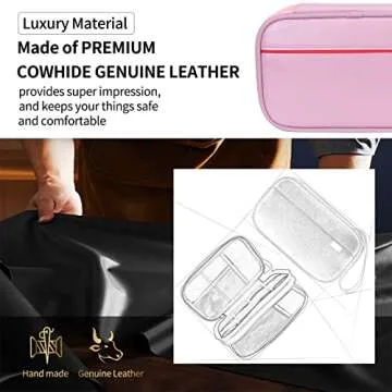 FYY Leather Electronic Organizer - Travel Cord Organizer