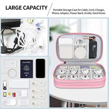 FYY Leather Electronic Organizer - Travel Cord Organizer