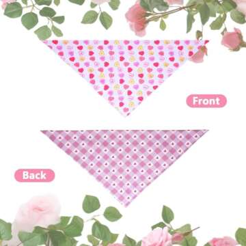 Gofshy Valentine's Dog Bandanas XLarge 1PCS, Triangle Reversible Sweetheart Scarf for Boy and Girl, Love Bibs Accessories for Large and Extra Large Dogs