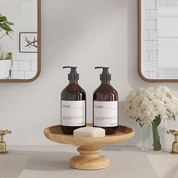 Modern Market Wooden Pedestal Tray for Home Decor