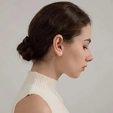 Elegant 12 Pairs Pearl Stud Earrings Set for Women