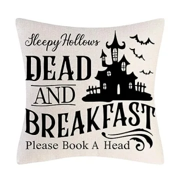 PSDWETS Halloween Decor Throw Pillow Covers Set of 4 Halloween Decorations Hocus Pocus Farmhouse Saying Fall Pillow Covers 18 x 18 Inches for Home Couch