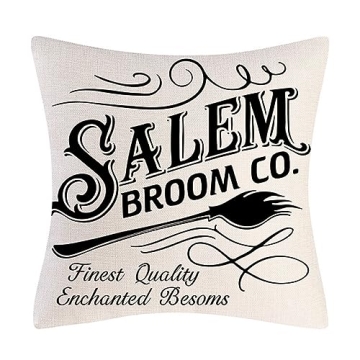PSDWETS Halloween Decor Throw Pillow Covers Set of 4 Halloween Decorations Hocus Pocus Farmhouse Saying Fall Pillow Covers 18 x 18 Inches for Home Couch