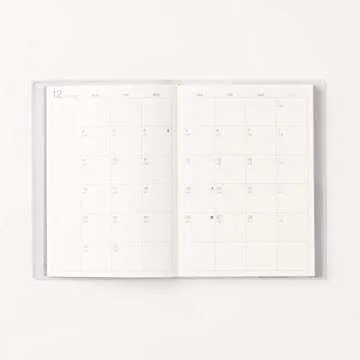 MUJI 2020 Fine Paper Schedule Note A6 Size (4.1 x 5.8 in) Monthly/Weekly Notebook White Gray Beginning from December 2019
